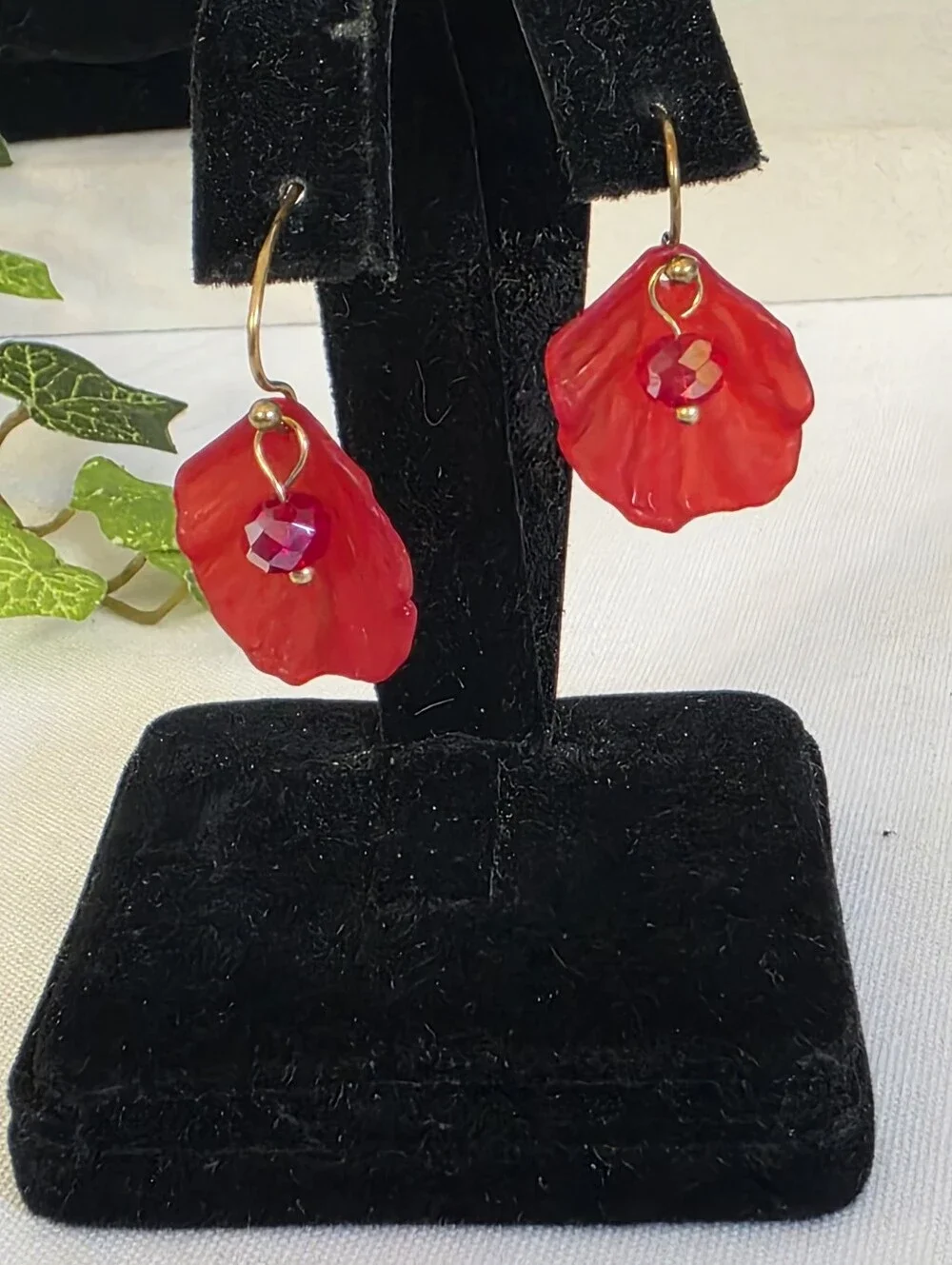 Vibrant Floral Statement Choker Necklace Set Fabric Acrylic Flowers Braided Cord